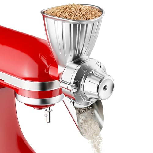 Metal Grain Mill Attachment for KitchenAid Mixer - Adjustable & Durable
