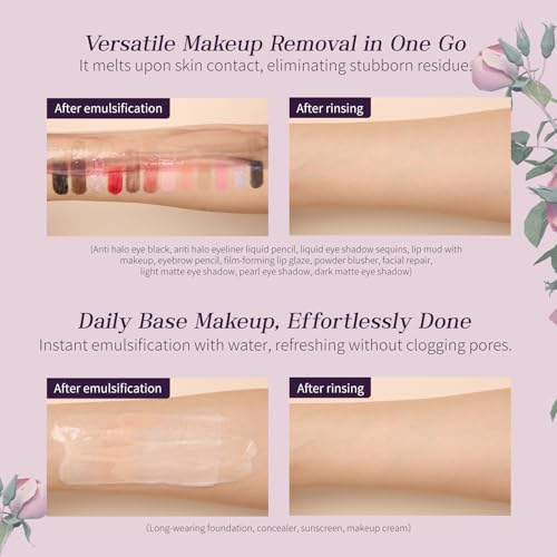 Flower Knows Midsummer Fairytales Makeup Cleansing Balm,Waterproof Makeup Remover & Oil Based Facial Cleanser to Nourish & Hydrate with Scoop,for All Skin Types(3.72 fl.oz./110 ml)