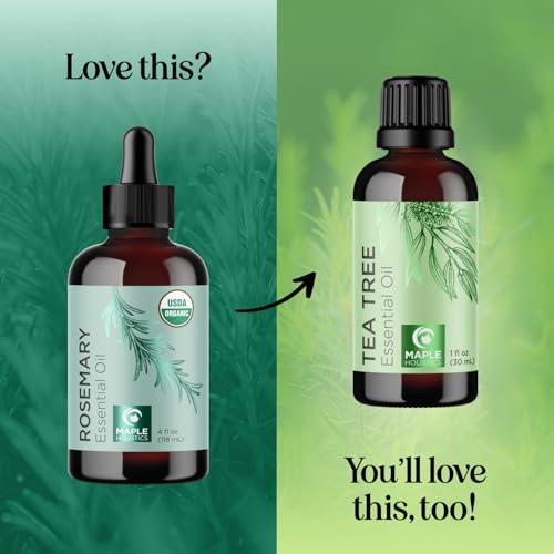 Rosemary Essential Oil - 4 Fl Oz Organic Hair & Skin Oil - Dry Scalp Treatment & Hair Volume - Variation: Rosemary