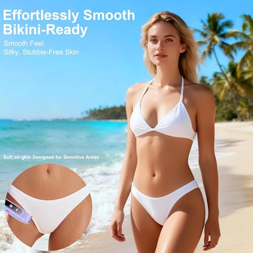 Bikini Trimmer for Women, 2-in-1 Bikini Line & Pubic Hair Trimmer Women, Wet & Dry Electric Razor, Close & Gentle Shaving for Bikini Area, USB Rechargeable