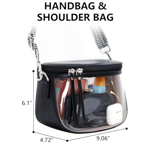 Transparent Waterproof Crossbody Bag for Women - Black Cosmetic & Toiletry Organizer