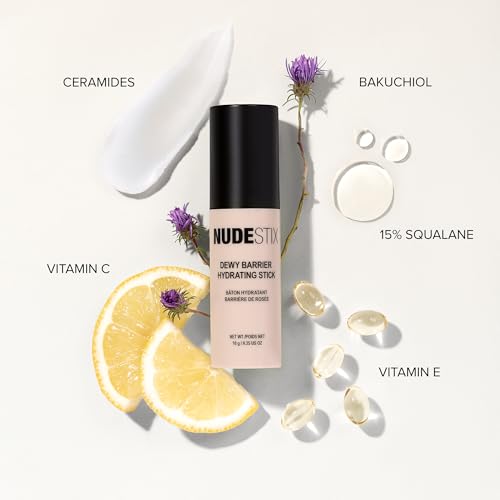 Nudestix Dewy Barrier Hydrating Stick ? On-the-Go Moisture Balm with Ceramides, Squalane, Bakuchiol & Vitamin C | Hydrates, Brightens & Smooths Skin | Clean, Vegan & Travel-Friendly