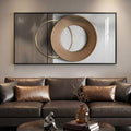 Brown 48x24 Inch Horizontal Modern Wall Art - Framed Abstract Decor