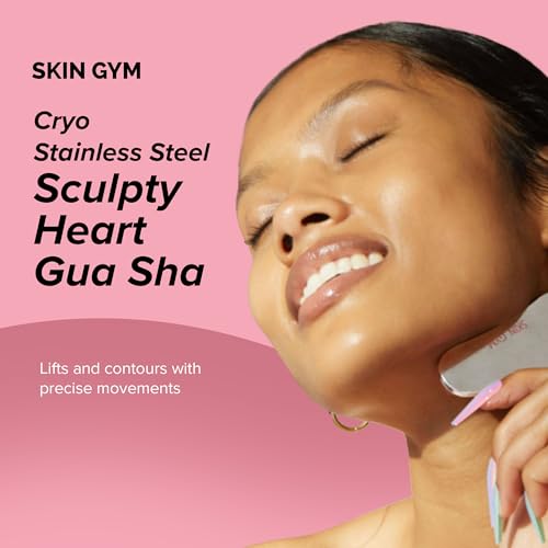 Cryo Stainless Steel Heart Gua Sha Facial Massage Tool - Cooling, Contouring, Detox