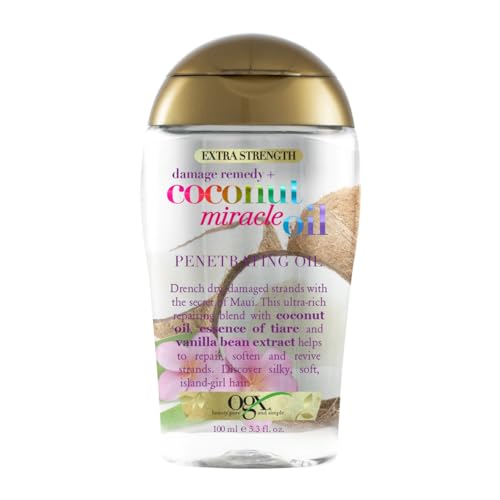 Ogx Coconut Miracle Oil Penetrating Hair Oil for Dry Hair, Extra Strength, 100 ml