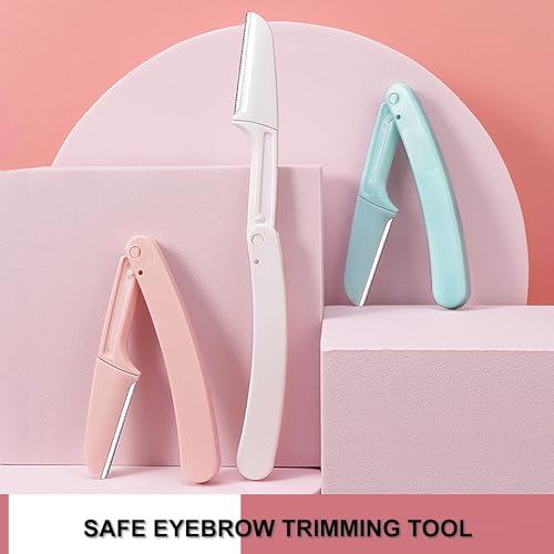 Eyebrow Razor, Hysotok Eyebrow Trimmer Kit with Stainless Steel Eyebrow Scissors Eyebrow Tweezers and Dual Angled Eyebrow Brush for Precise Eyebrow Grooming for Women