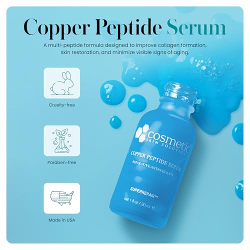 Cosmetic Skin Solutions Copper Peptide Serum 2 Fl Oz – GHK-Cu Anti-Aging with Hyaluronic, Ceramides & Peptides