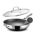 SNOWCLAD 13-Inch Nonstick Wok Pan with Lid, Induction Safe, Dishwasher Friendly