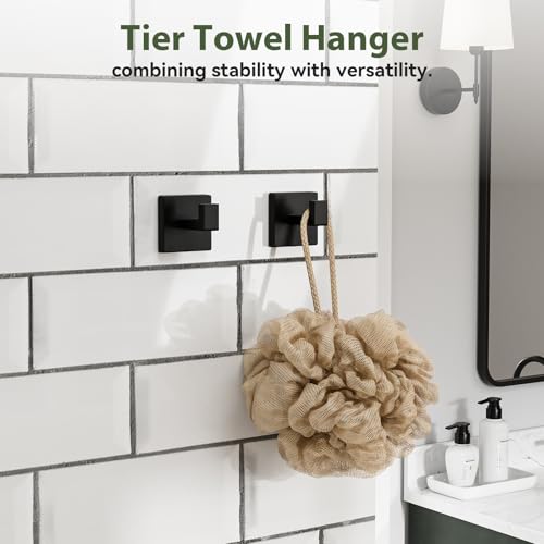 Matte Black 26 Inch 20-Piece Bathroom Accessories Set with Stainless Steel Towel Racks