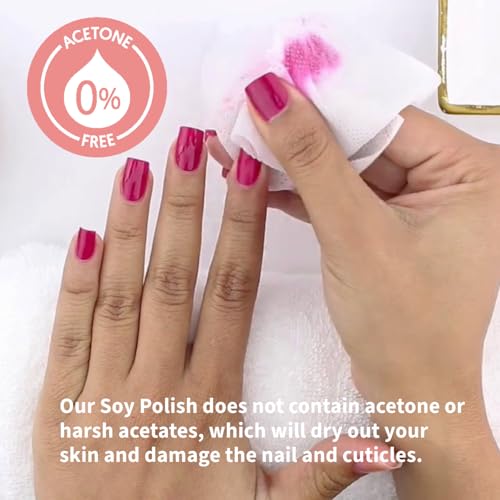 ella+mila Unscented Soy Nail Polish Remover Pack of 2 - Non-Acetone, Vegan, Gentle, 4 fl oz