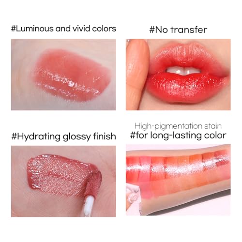 New Planet Tint | Clear Glow Tint Non-Sticky Lightweight Hydrating Long-Lasting Shine High Pigmented Volumizing Moisturizing Natural Lip Stain (#04 Lychee Planet, 4.1g)