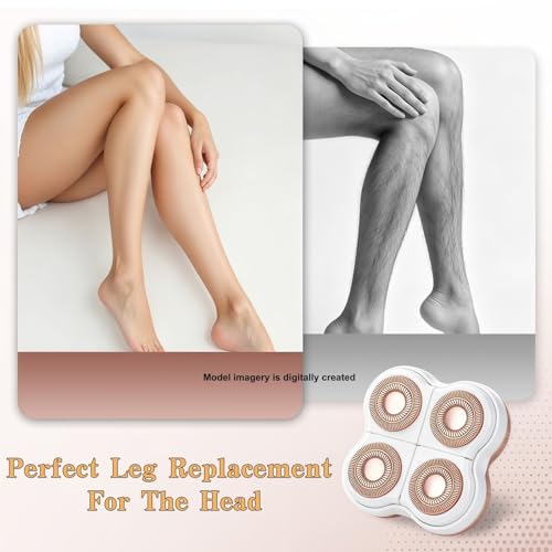 AIJALY White 2 Pack Women Legs Remover Replacement Heads for Flawless Legs Shaver