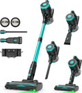 Green Cordless Stick Vacuum Cleaner 580W 55KPa Suction Lightweight Home