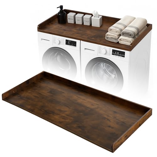 Ewenono Washer Dryer Countertop Shelf 54 x 27.5 Inches Vintage Brown Variation