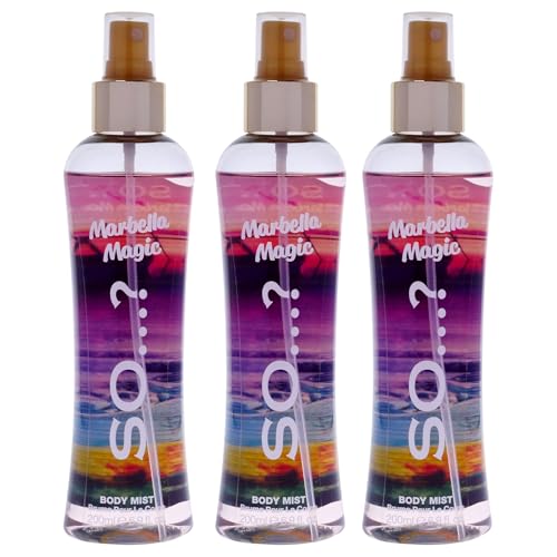 So...? Marbella Magic Body Mist Pack of 3 - Long Lasting Fruity Floral Scent (6.9 Fl Oz)