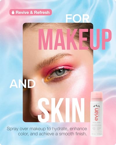Evian Hydrating Facial Spray Kit - Mineral Water Mist for Skin & Makeup Refreshing