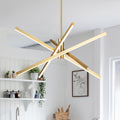 Gold Sputnik Chandeliers - 4-Light Modern LED Linear Pendant for Dining Room - Gold
