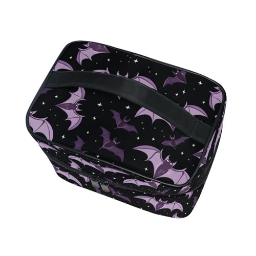 Professional Makeup bag with Mirror and Light, Cosmetic Train Cases Waterproof PU Leather, Large Capacity, Pink