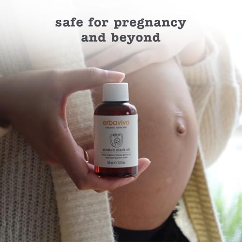 Erbaviva Organic Stretch Mark Oil 4 Fl Oz - Nourishing Pregnancy Body Oil