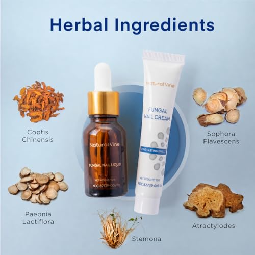 Natural Vine Red Patches Toenail Fungus Treatment Kit 32 Pcs + Liquid 15mL + Cream 20g