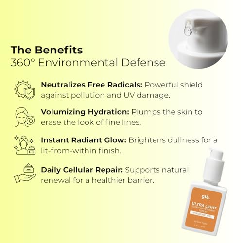 Gle Facial Super Antioxidant Serum with Hyaluronic Acid Anti-Aging serum to Reduce the Appearance of Fine Lines and Wrinkles, Hydrating and Rejuvenating For Plumper, Smoother Skin. 1 fl oz
