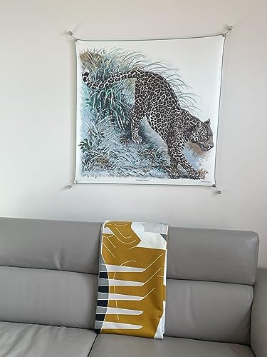 Stainless Steel Hanging System for Scarves & Artwork with Magnetic Hooks - Brushed Finish