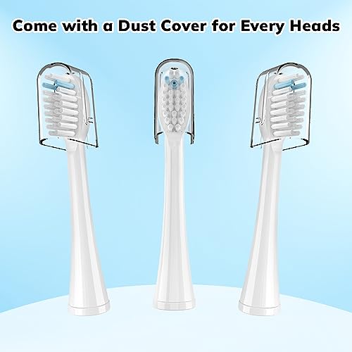 6 Pack Replacement Flossing Toothbrush Heads with Covers for Waterpik Sonic Fusion SF Series - White (Variation: 6p White)