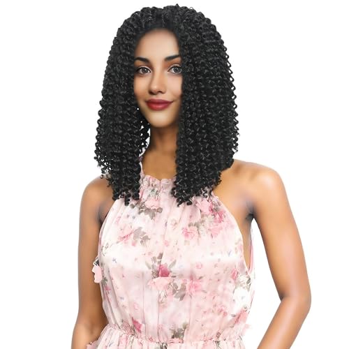 LHNHAIR 7 Packs Passion Twist Water Wave Crochet Hair 12 Inch 1B