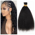 RLHAIR 14 Inch Kinky Straight Human Braiding Hair No Weft Natural Black