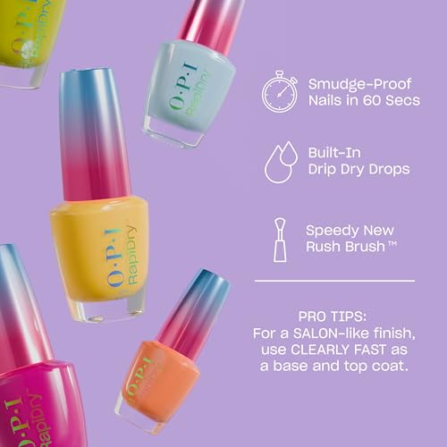 OPI RapiDry Quick Dry Nail Polish Colors | Opaque, Cr?me, & Shimmer Winter Shades | Smudge Proof, and Fast Drying in 60 Seconds | Vegan Formula | Snow Time to Waste | Holiday 2025