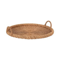 Kate and Laurel 22.4-Inch Natural Woven Rattan Serving Tray with Handles - Boho Style