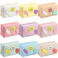 Preppy Makeup Bag Set - 9 PU Leather Cosmetic Bags for Women, Fresh & Classic Variations