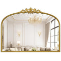 24 x 32 Inch Gold Vintage Wall Mirror with Ornate Frame - Arched Design