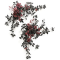 Ling's Moment 2-Pack Black Floral Wedding Arch Garlands - Handmade Silk Flowers