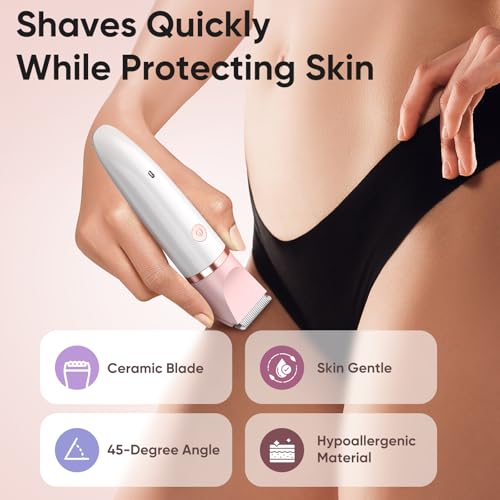 Bazivve White 2018 Women Bikini Trimmer 3-in-1 Waterproof Electric Razor