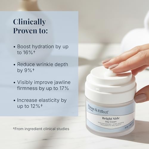Pause & Effect Vitamin C Day Cream for Menopausal Skin, Brightening Daily Moisturizer with Peptides, Ectoin and Ferulic Acid, Hydrating Cream for Radiance and Even Tone