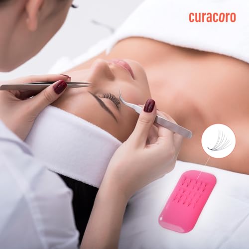 Curacoro Silicone Eyelash Pads for Lash Extension, Reusable Tray Holder for False Lashes, Soft Silicone Stand (Pack of 4)