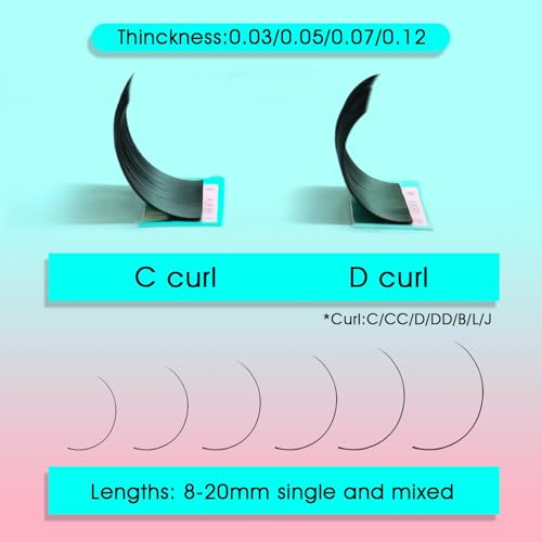 VAVALASH Cashmere Easy Fan Lashes 0.03 0.05 0.07 C/CC/D/DD Volume Lash Extensions 8MM-20MM Matte Black Self Fanning Eyelash Extensiones, Professional Supplies for Lash Artists (D-0.05,8-15mm)
