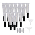 BQLZR Black Cap Plastic 15ml Empty Lip Gloss Balm Soft Tube Container with Brush Cosmetic Makeup Container Pack of 20