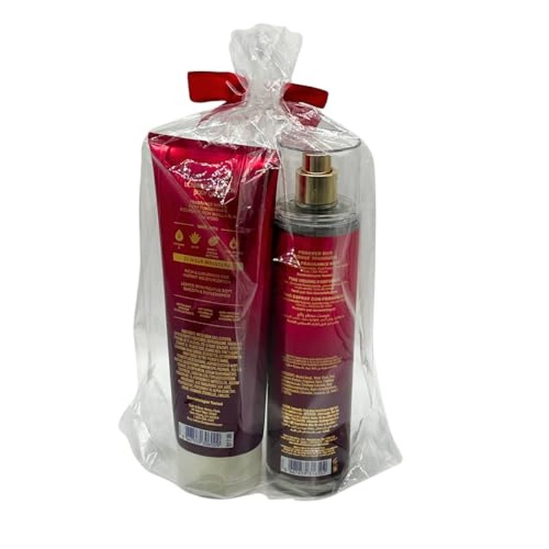 Bath & Body Works FOREVER RED Fine Fragrance Mist & Ultimate Hydration Body Cream 2pc Gift Set with a Red Bow for Holidays ? Full Size