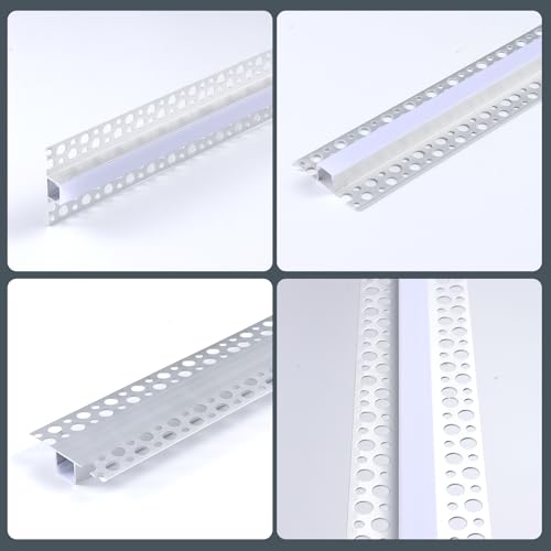 2m 6-Pack LED Strip Light Channel Aluminum Profile with White Diffuser