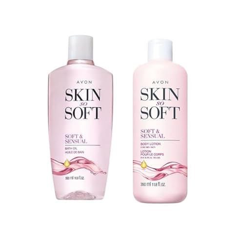 AVON Skin So Soft - Soft & Sensual Bundle - Bath Oil 16.9 oz and Body lotion 11 oz