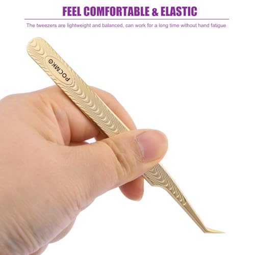 6-Pack Eyelash Tweezers Set for Lash Extensions - Precision Lash Tool Kit