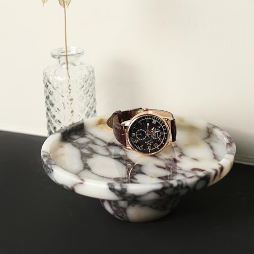 7-Inch Calacatta Viola Marble Decorative Tray for Coffee Table - FutureStone