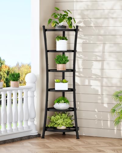 6-Tier Freestanding Pot Rack Organizer with Metal Frame and Anti-Tip Feet