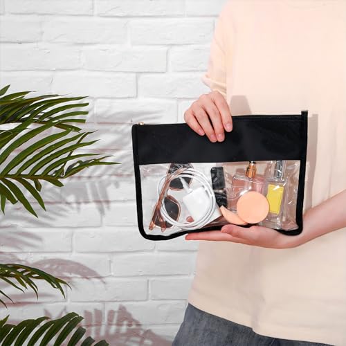 8 Pack Clear Makeup Bags with Zipper, Waterproof Travel Cosmetic Organizer