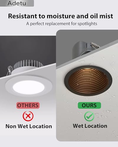 Black 2 Inch LED Recessed Ceiling Light 8W Dimmable COB 5CCT Pack of 6