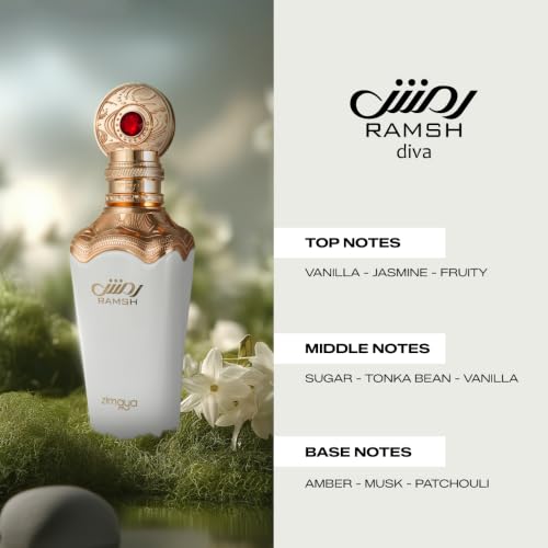 Zimaya Ramsh Diva Eau de Parfum for Women - 3.4 Fl Oz - Elegant Fragrance