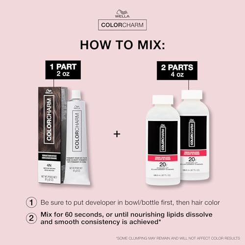 COLORCHARM Permanent Cream Hair Dye | Brown Hair Color | Medium to Golden Caramel, Cool Natural, Brunette Shades | 100% Gray Coverage | Vegan, Free of Phthalates & Parabens | 2 oz.