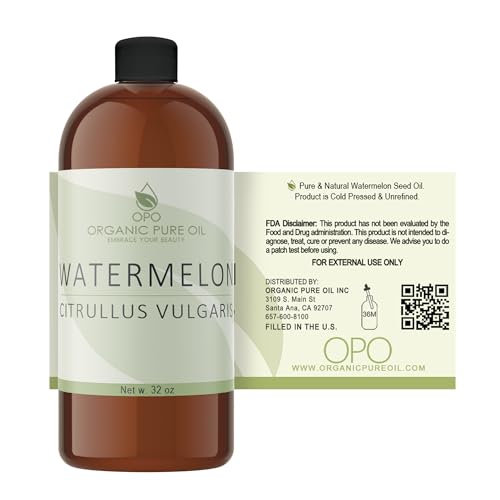 OPO Watermelon Seed Oil 32 oz - 100% Pure, Cold Pressed, Unrefined Carrier Oil
